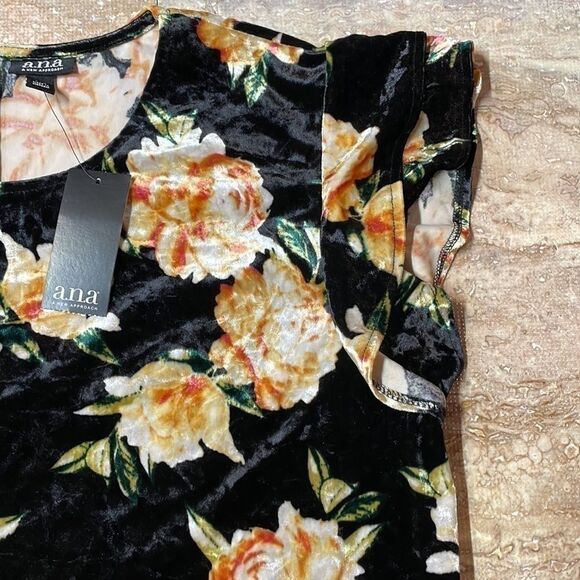 a.n.a women’s plus size black floral, multicolor blouse. Size XXL. NWT - Picture 5 of 10